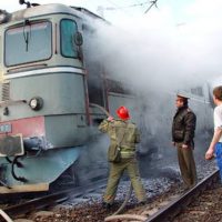 Incendiu la locomotiva unui tren