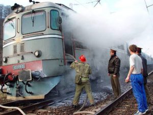 Incendiu la locomotiva unui tren